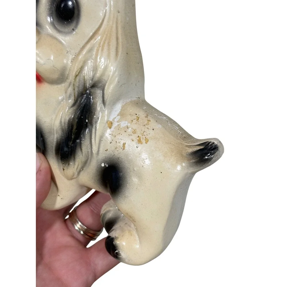 Vintage 1960s Chalkware Dog Wall Plaque Kitsch Spaniel Puppy Decor 1969